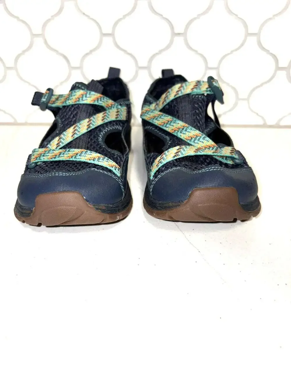 Chaco Odyssey Kids Junior Navy Blue Hiking Sport Water Shoes Size 4